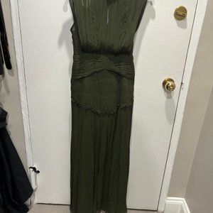 COPY - Shona Joy Clemence high neck midi length gown in Olive Green - Size 4